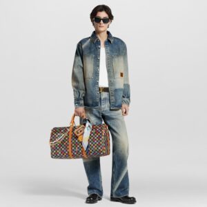 Alternative view of Louis Vuitton Keepall Bandouliere 50 Travel Bag 19.7in/ 50cm Multicolor Aged Gold Hardware N00170