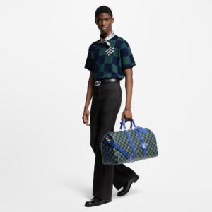 Alternative view of Louis Vuitton Keepall Bandoulière 50 Blue Green 19.7in/50cm N00161