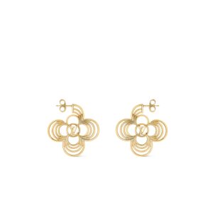 Louis Vuitton LV Breeze Earrings Gold-Toned For Women M02675