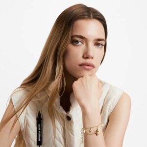 Alternative view of Louis Vuitton LV Floragram Bracelet White Gold Hardware For Women M0940A
