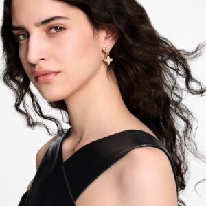 Alternative view of Louis Vuitton LV Flower Comet Earrings Gold Hardware For Women M03520