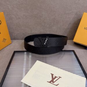 Alternative view of Louis Vuitton 40mm LV Initiales Embossed Monogram Pattern Belt Black