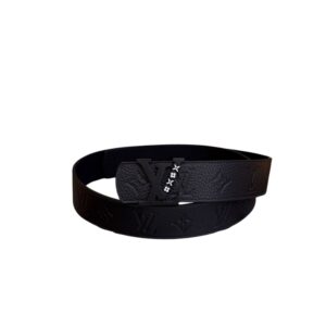 Louis Vuitton 40mm LV Initiales Embossed Monogram Pattern Belt Black