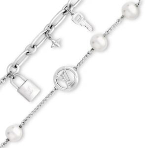 Alternative view of Louis Vuitton Mix Chains Bracelet Silver-Toned For Women - M1380A