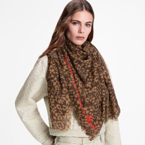 Alternative view of Louis Vuitton LV Safari Stole 72.8in/ 185cm Brown For Women M98151