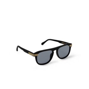Louis Vuitton LV Slide Round Square Sunglasses Black Z2886U