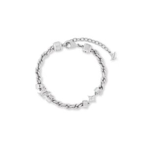 Louis Vuitton LV Wire Bracelet Silver-Toned For Men M02744