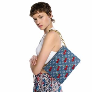 Alternative view of Louis Vuitton LV x TM Coussin Cherry PM Crossbody Bag 10.2in/ 26cm Denim Gold Hardware For Women M14978