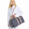 Louis Vuitton LV x TM Keepall Bandouliere 45 Travel Bag 17.7in/ 45cm Cherry Denim Gold Hardware M13875 - Image 3