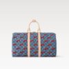 Louis Vuitton LV x TM Keepall Bandouliere 45 Travel Bag 17.7in/ 45cm Cherry Denim Gold Hardware M13875 - Image 6
