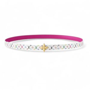 Louis Vuitton LV x TM Mini Flowergram 15mm Reversible Belt White For Women M8992U