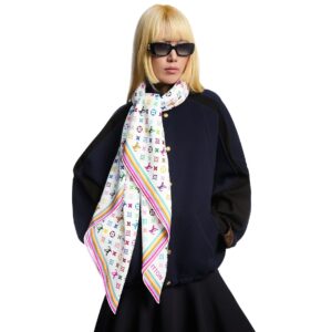 Alternative view of Louis Vuitton LV x TM Monogram Multicolor Shawl 52.8in/ 134cm White For Women M94974