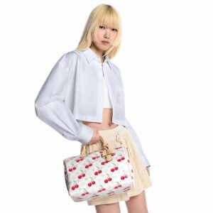 Alternative view of Louis Vuitton LV x TM Speedy Soft Bandouliere 30 Top Handle Bag 11.8in/ 30cm White Gold Hardware For Women M14238