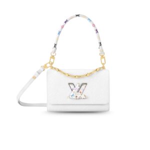 Louis Vuitton LV x TM Twist MM Slim Handbag White For Women 9.1in/23cm M13678