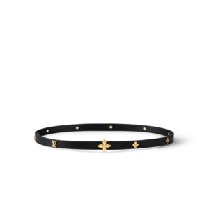 Louis Vuitton Mini Flowergram Studs 15mm Belt Black For Women M4281W