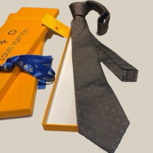 Alternative view of Louis Vuitton Signature Monogram Silk Tie Deep Brown For Men