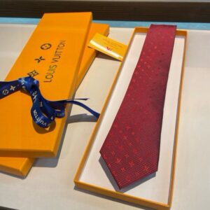 Alternative view of Louis Vuitton Signature Monogram Silk Tie Deep Crimson Red For Men