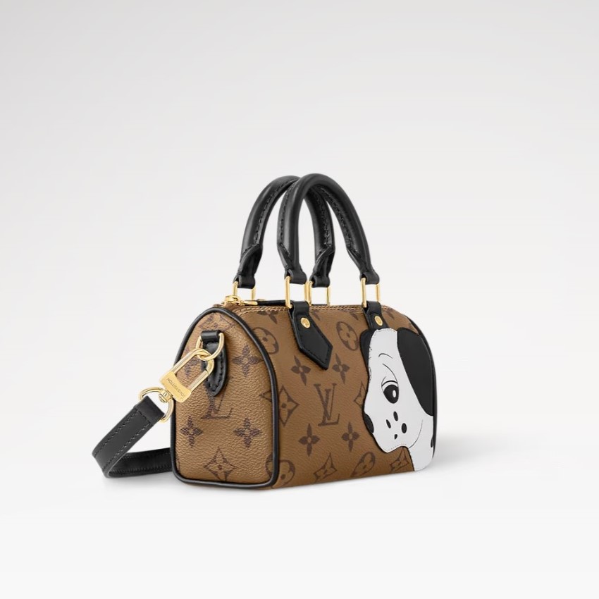 Louis Vuitton Nano Speedy Top Handle Bag 6.3in/ 16cm Brown Gold Hardware For Women M83688 - Image 4
