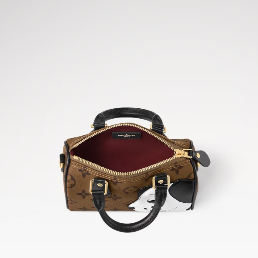 Louis Vuitton Nano Speedy Top Handle Bag 6.3in/ 16cm Brown Gold Hardware For Women M83688 - Image 5