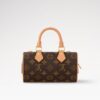 Louis Vuitton Nano Speedy Dating Top Handle Bag 7.1in/ 18cm Brown Gold Hardware For Women M13226 - Image 2