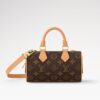 Louis Vuitton Nano Speedy Dating Top Handle Bag 7.1in/ 18cm Brown Gold Hardware For Women M13226 - Image 4