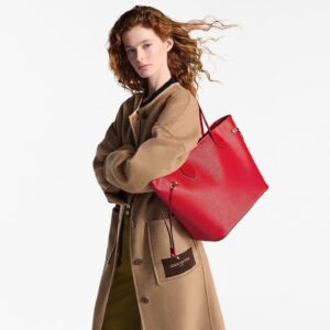 Alternative view of Louis Vuitton Neverfull MM Tote Bag 12.2in/ 31cm Castillan Red Gold Hardware For Women M12755