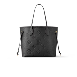 Louis Vuitton Neverfull MM Tote Bag 12.2in/ 31cm Black Monogram Empreinte Gold Hardware For Women M45685