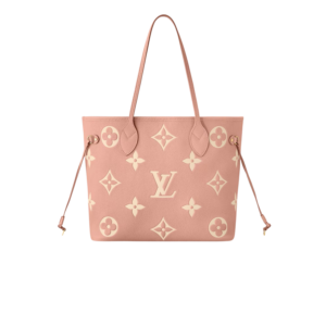 Louis Vuitton Neverfull MM Tote Bag 12.2in/ 31cm Pink Monogram Empreinte Gold Hardware For Women M46329