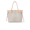 Louis Vuitton Neverfull MM Tote Bag 12.2in/ 31cm Beige Damier Azur Canvas Gold Hardware For Women N41361