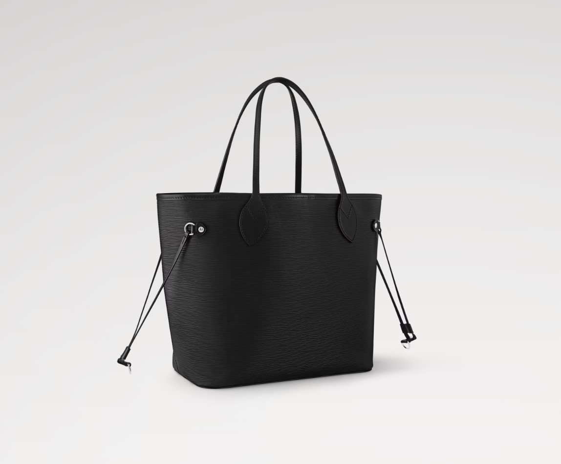 Louis Vuitton Neverfull MM Tote Bag 12.2in/ 31cm Black Silver Hardware For Women M11930