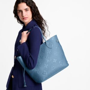 Alternative view of Louis Vuitton Neverfull MM Tote Bag 12.2in/ 31cm Blue Jean Gold Hardware For Women M27358