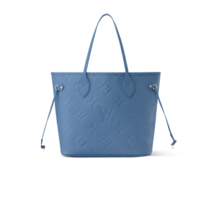Louis Vuitton Neverfull MM Tote Bag 12.2in/ 31cm Blue Jean Gold Hardware For Women M27358