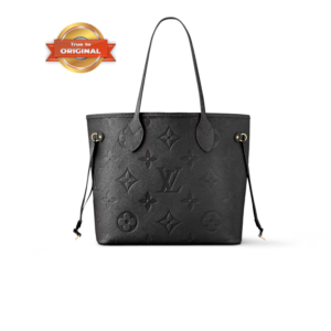 Louis Vuitton Neverfull MM Tote Bag 12.2in/ 31cm Black Gold Hardware For Women M45685
