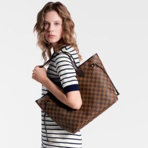 Alternative view of Louis Vuitton Neverfull MM Tote Bag 12.2in/ 31cm Brown Damier Ebene Gold Hardware For Women‎ N40599