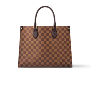 Louis Vuitton OnTheGo MM Tote Bag 13.8in/ 35cm Damier Ebene Gold Hardware For Women N00065