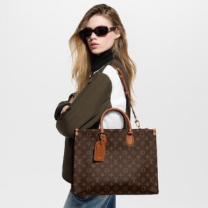 Alternative view of Louis Vuitton OnTheGo Organizer Tote Bag 14.6in/ 37cm Monogram Brown Gold Hardware For Women M14235