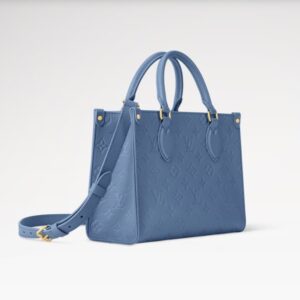 Alternative view of Louis Vuitton OnTheGo PM Tote Bag 9.8in/ 25cm Blue Jean Gold Hardware For Women M28181