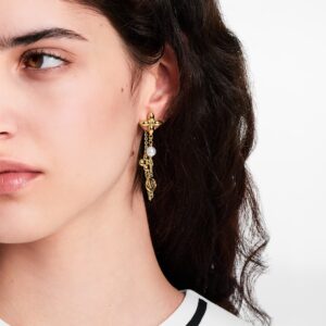 Alternative view of Louis Vuitton Pearl Constellations Earrings White Gold Hardware For Women M03530