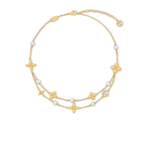 Louis Vuitton Pearl Constellations Necklace Gold Hardware For Women M03508