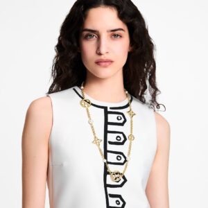 Alternative view of Louis Vuitton Pearly Flower Sautoir Necklace White Gold Hardware For Women M03499