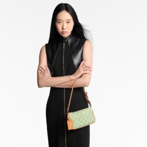 Alternative view of Louis Vuitton Pochette Accessoires Pouch Shoulder Bag 9.3in/ 23.5cm Green Asnieres Monogram Origine Gold Hardware For Women M28320