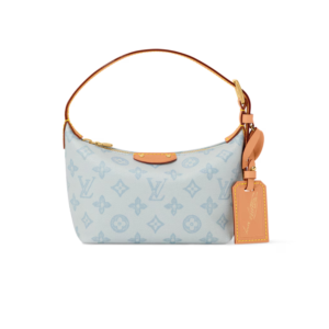 Louis Vuitton Pochette Hills Shoulder Bag 7.3in/ 18.5cm Monogram Origine Bleu Courrier Gold Canvas Gold Hardware For Women M28250