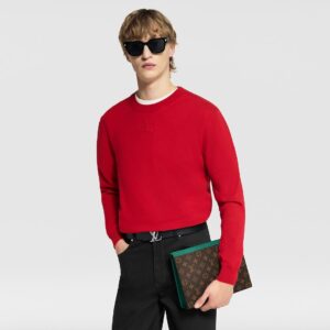 Alternative view of Louis Vuitton Pochette Voyage MM Pouch 10.6in/ 27cm Borneo Green Monogram Macassar Canvas Silver Hardware For Men M12816