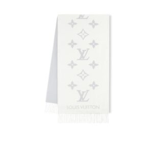 Louis Vuitton Reykjavik Scarf Light Grey For Women 74.8in/190cm M90838