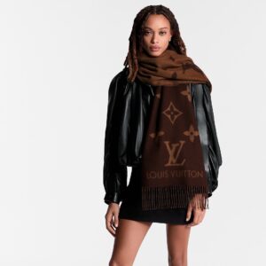 Alternative view of Louis Vuitton Reykjavik Scarf Dark Brown For Women 74.8in/190cm M78125