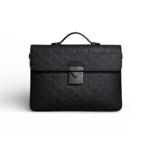 Louis Vuitton S-Lock Briefcase Taurillon Monogram Black For Men, Men's Bags, Shoulder And Crossbody Bags 14.6in/37cm LV M20835