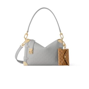 Louis Vuitton Side Trunk MM Shoulder Bag 9.3in/ 23.5cm Cloud Gray Gold Hardware For Women M25602