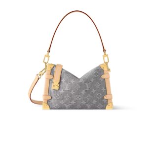 Louis Vuitton Side Trunk MM Shoulder Bag 9.3in/ 23.5cm Washed Gray Gold Hardware For Women M13285