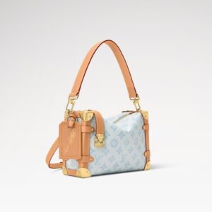 Alternative view of Louis Vuitton Side Trunk MM Shoulder Bag 9.3in/ 23.5cm Origine Bleu Courrier Gold Hardware For Women M27891