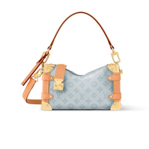 Louis Vuitton Side Trunk MM Shoulder Bag 9.3in/ 23.5cm Origine Bleu Courrier Gold Hardware For Women M27891